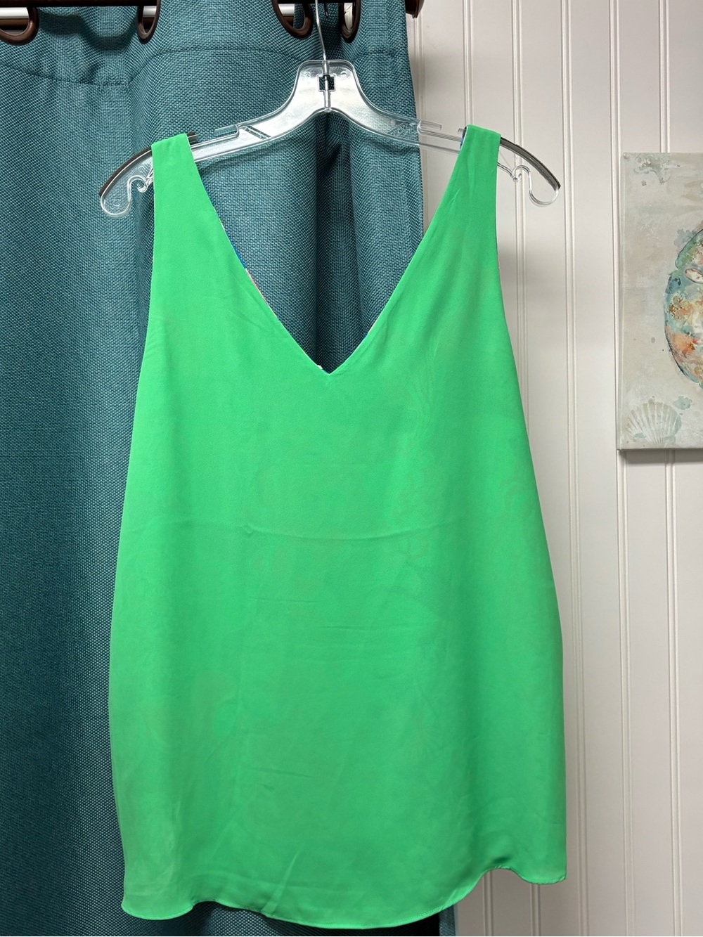 Lilly Pulitzer, reversible, floral and bright green, tank top size, medium - Picture 6 of 8